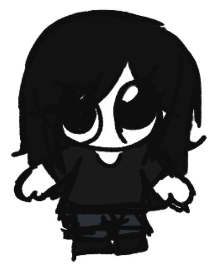 Apri's drawing of herself looking at you with puppy eyes